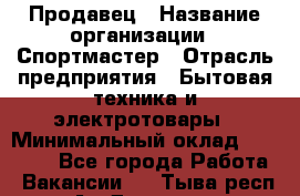 Продавец › Название организации ­ Спортмастер › Отрасль предприятия ­ Бытовая техника и электротовары › Минимальный оклад ­ 26 000 - Все города Работа » Вакансии   . Тыва респ.,Ак-Довурак г.